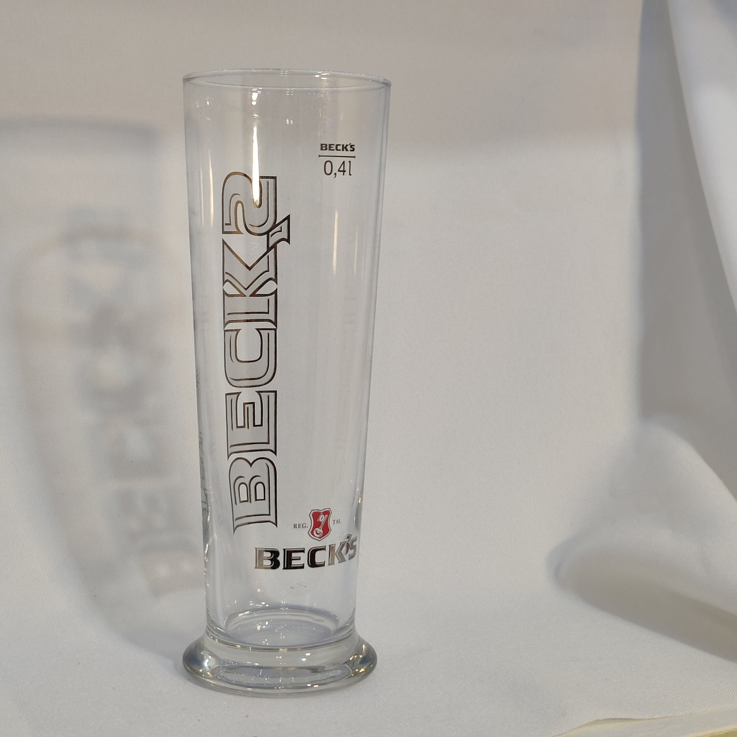 Beck's Beer Tall Pint Glass 16oz.
