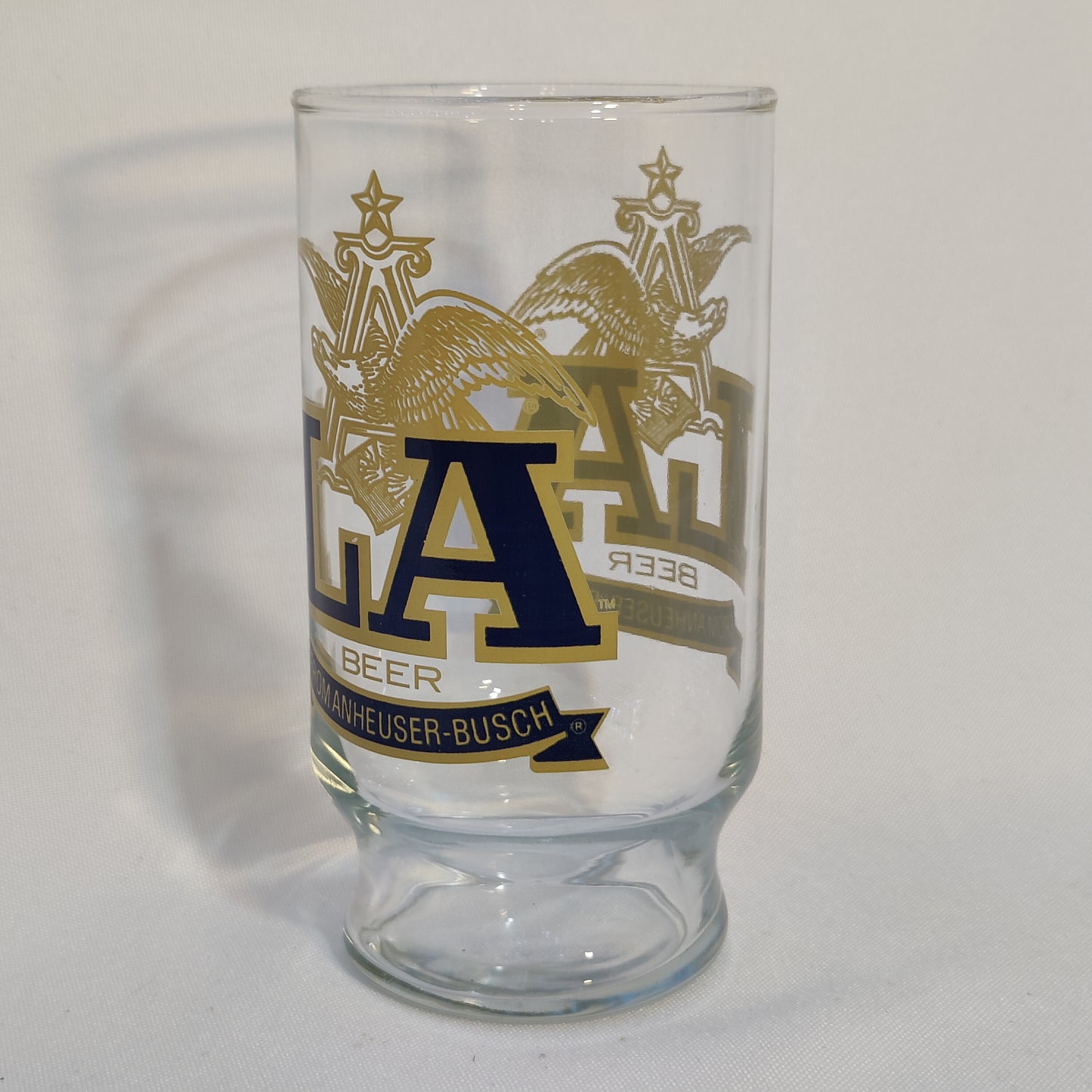 Anheuser-Busch Glass (Blue & Tan)