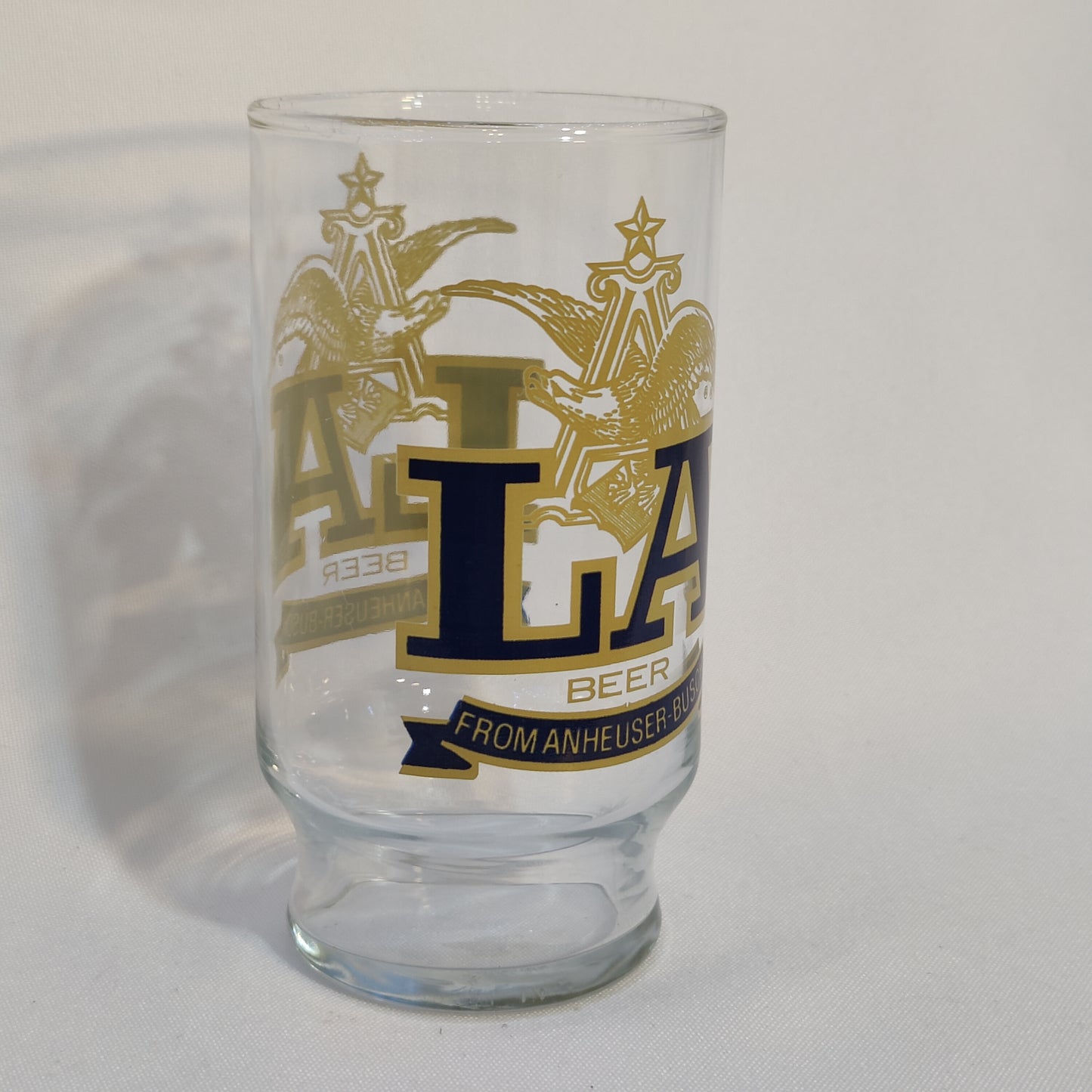 Anheuser-Busch Glass (Blue & Tan)