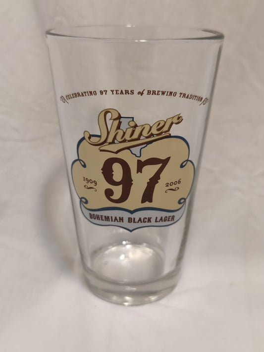 Shiner 97 Bohemian Black Lager Pint  Glass